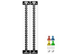 2 Pack Cornhole Scoreboard 17.3"L x 1.8"W, Metal Decal with Big Magnetic Score Keepers for Corn Hole Boards, Cornhole Rules Sign with Score, Scoreboard for Cornhole Game Keep Track of The Score