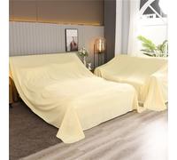 2 Pack Cotton Furniture Dust Sheets for Decorating, Dust Sheet for Sofas Single/Double Bed, Floor Covering Staircase Drop Cloth Paint Sheet Washable and Reusable Dust Cover (2.4x3m,Beige)