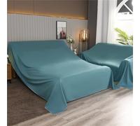 2 Pack Cotton Furniture Dust Sheets for Decorating, Dust Sheet for Sofas Single/Double Bed, Floor Covering Staircase Drop Cloth Paint Sheet Washable and Reusable Dust Cover (2.4x2m,Blue)