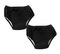 2-Pack Cotton Incontinence Underwear Adult Leakproof Panties Cloth Diaper Women Men Washable Post Surgical Reusable Elderly Ladies Waterproof Briefs(Black,L)
