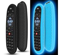2 Pack Cover for Original Sky Q Voice Remote Control SKY135,Sky Glass Remote Protective Silicone Case SKY Q Touch and Non-Touch Remote Control Sleeve Skin Holder Back Protector (Glow Blue+Black)