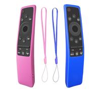 2 Pack Cover for Samsung Remote,Silicone Protective Case for Samsung Smart TV Remote Controller BN59 Series Shockproof Anti-Slip Remote Case Holder Silicone Cover Protector (Blue + Pink)