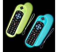 2 Pack Cover for Sky Q Voice Remote Control Protective Silicone Case for Sky135, SKY Q Touch and Non-Touch Remote Control Cover with Lanyard Glow Blue+Glow Green