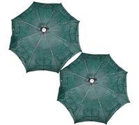 2 Pack Crawfish Trap, Crab Fish Trap, Umbrella Fishing Net Bait Trap Cage with 39 Feets Rope, Catch Stick More Fish Easily(16Holes)