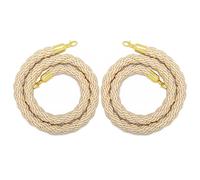 2-Pack Cream Twisted Barrier Rope - Lightweight Hemp Rope for Event Crowd Control, Church, Hospital, and Carpet Entrances - 4 Color Options (Apricot)