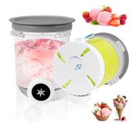 2 Pack Creami Deluxe Tubs for Ninja Swirl by CREAMi Soft Serve & Ice Cream Maker NC701UK NC700UK NC701 Series, BPA-Free & Dishwasher Safe, 16oz Creami Pots Containers