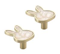 2 Pack Creative Nordic Rabbit Knobs Single Hole Door Pulls Cupboard Drawer Cabinet Knob, Solid Hardware Handles for Kitchen and Bathroom Dresser Wardrobe Handle