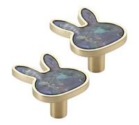 2 Pack Creative Nordic Rabbit Knobs Single Hole Door Pulls Cupboard Drawer Cabinet Knob, Solid Hardware Handles for Kitchen and Bathroom Dresser Wardrobe Handle