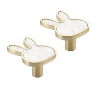 2 Pack Creative Nordic Rabbit Knobs Single Hole Door Pulls Cupboard Drawer Cabinet Knob, Solid Hardware Handles for Kitchen and Bathroom Dresser Wardrobe Handle