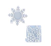 2 Pack Creative Snowflake Silicone Moulds Christmas Theme Flexible Pendant Molds Suitable for Wall Embellishments Christmas Crafting Molds