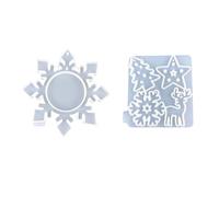 2 Pack Creative Snowflake Silicone Moulds Christmas Theme Flexible Pendant Molds Suitable for Wall Embellishments Silicone Keychain Pendant Molds
