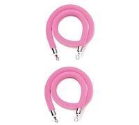 2 Pack Crowd Control Rope Velvet, Pink Theaters Safety Barrier Hanging Ropes for VIP Stanchion Post Queue, 3.2/4.9/6.5/8.2/9.8/11.4/13.1/14.7Ft