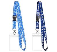 2 Pack Cruise Lanyard, Cruise Lanyards for Ship Cards with Detachable Card Holders | Waterproof Clear Cruise Ship Essentials for P&O Marella MSC and More Ship Key Cards(Dark Blue + Light Blue)