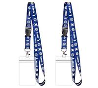 2 Pack Cruise Lanyard with Card Holder, Lanyard Card Holder | Clear Waterproof Detachable Neck Strap ID Badge Holder for Cruise Ship Key Cards Office School(Dark Blue)