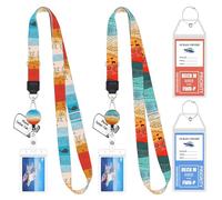 2 Pack Cruise Lanyards with ID Badge Holder and Luggage Tags