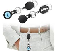 2 Pack Cruise Medallion Holder Accessories - Retractable Keychain Badge Reel with Key Ring for Ocean Medallion Tag Compatible with Princess Cruise Medallion (Black x 2)