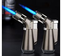 2 Pack Culinary Butane Torch Lighter,Big Jet Flame Refillable Portable Butane Torch,Refillable Adjustable Torch for Candle Lighter/Camping/Baking/Home Welding BBQ (Without Butane) (2Pack Black)