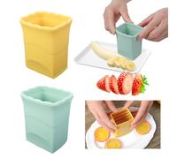 2 Pack Cup Slicers Stainless Steel Fruit Cutter Egg Banana Cup Chopper Mini Tomato Cherry Strawberry Slicer Creative Kitchen Gadget for Quickly Making Vegetable Salad