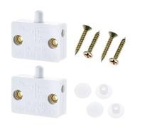 2 Pack Cupboard Door Switch 1A 250V, Cupboard Light Control Switch, Auto Control Push to Break Light, Pressure-sensitive Touch Lamp for All Kinds of Cabinet Doors