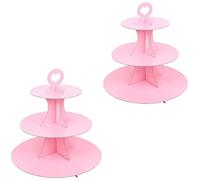 2 Pack Cupcake Stand for 24 cupcakes 3-Tier Cake Stand cardboard, Perfect for Wedding, Birthday Party, Baby Shower and Graduation