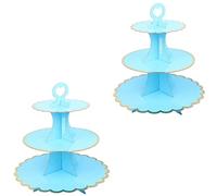 2 Pack Cupcake Stand for 24 cupcakes 3-Tier Foil edges Cake Stand cardboard, Perfect for Wedding, Birthday Party, Baby Shower and Graduation