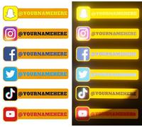 2 Pack Custom Social Media Decals Stickers Car Window Vinyl 3D UV DTF Transfer Customized Name Username Logo Brand Custom Vinyl Decals for Cars (Reflective Stickers)