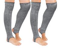 2 Pack Cut Resistant Leg Sleeves Protective Legs Safety Men Women Welding, Mowing, Construction, Gray, One Size