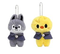 2 Pack Cute Academy Style Soft Keychains - Stray Kids Keychain Charms for Fans, Adorable Pendant Accessories, Perfect for Keys, Bags, Backpacks, Great Gift Idea for Kids & Teens