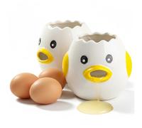 2-Pack Cute Egg Separator, Ceramics Vomiting Chicken Egg Yolk White Separator, Practical Household Small Filter Splitter, Kitchen Gadget Baking Assistant Tool, Dishwasher Safe