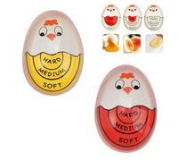 2-Pack Cute Egg Timer, Color Changing Egg Timers for Perfect Boiled Eggs to Soft, Medium & Hard Perfection, Heat-Sensitive Kitchen Gadgets with Yolk Doneness Indicator, Egg Timer for Hard Boiled Eggs