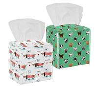 2 pack Cute French Bulldog Tissue Box Holder on Table and Barth room