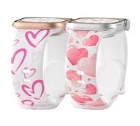 2 Pack Cute Love Strap for Apple Watch Bands 38mm 40mm 41mm, Soft Silicone Heart Print Design Wristbands for iWatch Series 11 10 9 8 7 6 5 4 3 SE Ultra Women (Rose Love+Pink Love,41/40/38mm)