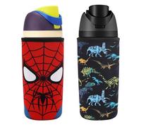 2 Pack Cute Neoprene Sleeve Compatible with Owala Kids 12oz 15oz 16oz, Water Bottle Accessories for Owala Kids FreeSip and Plastic Tumbler, Water Bottle Scratch Resistant Sleeve for Boys Girls