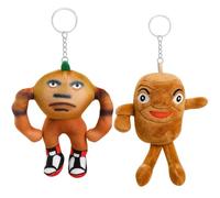 2 Pack Cute Orange Muscle Man and Wood Stick Figure Keychain,Italian Brainrot Plush Toys, Italian Brainrot Toys for Anime Lovers and Unique Collectors, Home Decor and Travel Companion (12cm and 15cm)