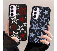 2 Pack Cute Star Phone Case for Samsung Galaxy A05s 6.7",Cool Aesthetic Y2K Cases Y3K Blue Stars Design Cover for Women Girls Teens,Black Silicone Shockproof Protective Funda for Samsung A05s