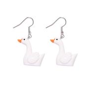 2-Pack Cute White Goose Dangle Earrings - Funny Farm Animal Jewelry for Women & Pet Lovers