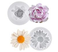 2 Pack Daisy & Jasmine Silicone Molds, 3D Flower Candle Molds for Candle Making, Aromatherapy Soap Molds, Epoxy Resin Molds, Cake Decoration, DIY Crafts, Home Decoration, Soy Wax, Beeswax