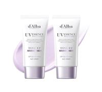 [2 Pack] d'Alba Italian White Truffle Waterfull Purple Tone-up Sunscreen 50 ml, SPF/SPF 50+PA++++, Pure and Vegan Hybrid Pink Moisturiser, Luminous and Brightening
