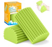 2-Pack Damp Clean Duster Sponge, Magic Cleaning Sponge Baseboard Cleaner Duster Sponge Tool, Dusters for Cleaning Baseboards, Vents, Mirrors, Ceiling Fan & Cobweb, No Dust Flying and Spreading…