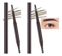 2-Pack Dark Brown Dual End Eyebrow Pencil - with Angled Tip for Natural Looking Brows Long Lasting - for Dark Eyebrows Easy Control Application Fuller Well Defined Shape