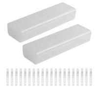 2 Pack Data Cable Storage Box, Grids Cable Management Box Hub Sorting Box with Lid, Transparent 7 Grids Storage Power Cord/Cable/Socket Sorting Case with 20pcs Cable Ties (White)