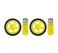 2 Pack DC Gear Motor and Tire Wheel Kit 3V-6V for Raspberry Pi Robotics Projects STEM Kits