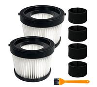 2 Pack DCV5011H HEPA Filter Compatible with DEWALT DCV501HB Cordless Handheld Vacuum, with 4 Foam Sleeve Filters & 1 Brush