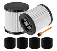 2 Pack DCV5801H HEPA Filter Replacement Compatible with DEWALT DCV580H / DCV581H 20V MAX Wet-Dry Vacuum Cleaner, with 4 Foam Sleeve Filters & 1 Brush, Washable and Reusable Filter