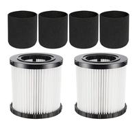2 Pack DCV5801H HEPA Filters + 6 Pack Foam Sleeve Filters Compatible with DeWalt DCV580 DCV581H 20V MAX Wet Dry Vacuum Cleaner (8 Pack)
