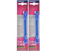 2 Pack Deal - Ancol - Gloss Reflective Cat Collar Blue
