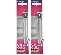 2 Pack Deal - Ancol - Gloss Reflective Cat Collar Silver