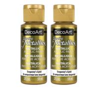 2-Pack - DecoArt Dazzling Metallics Acrylic Colors - Emperor's Gold 2-Ounces Each