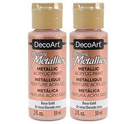 2-Pack - DecoArt Dazzling Metallics Acrylic Colors - Rose Gold, 2-Ounces Each