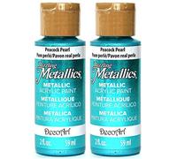 2-Pack - DecoArt Dazzling Metallics Acrylic Colours - Peacock Pearl, 2 Ounce Each